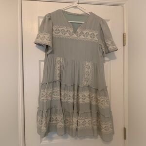 Baby Blue Embroidered Dress